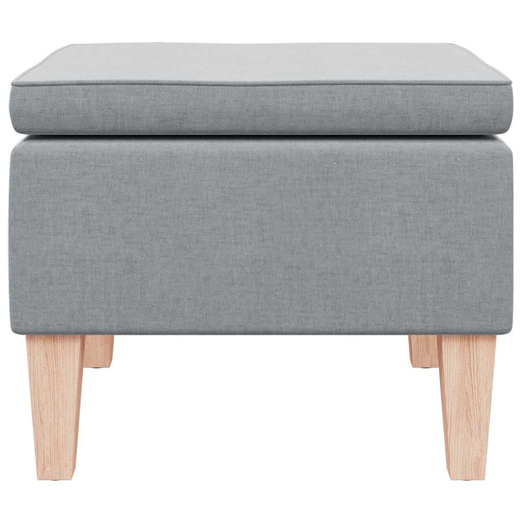 Poggiapiedi con Gambe in Legno Grigio Chiaro in Tessuto 329425