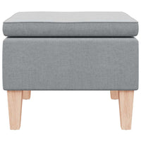 Poggiapiedi con Gambe in Legno Grigio Chiaro in Tessuto 329425