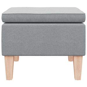 Poggiapiedi con Gambe in Legno Grigio Chiaro in Tessuto 329425