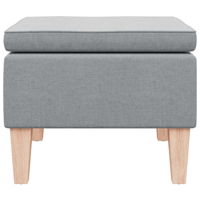 Poggiapiedi con Gambe in Legno Grigio Chiaro in Tessuto 329425