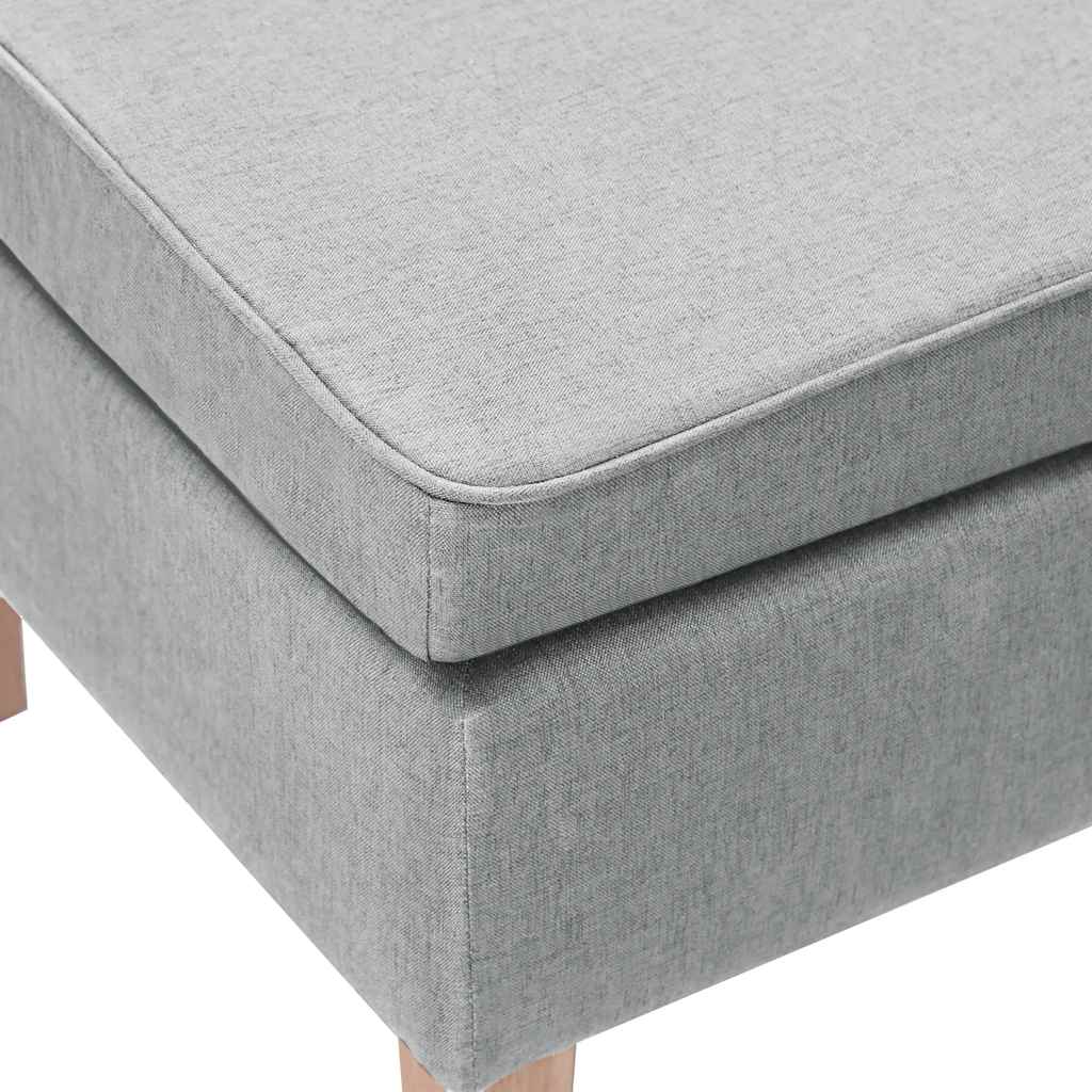 Poggiapiedi con Gambe in Legno Grigio Chiaro in Tessuto 329425