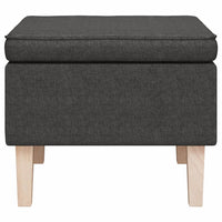 Poggiapiedi con Gambe in Legno Grigio Scuro in Tessuto 329426
