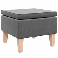 Poggiapiedi con Gambe in Legno Grigio Scuro in Tessuto 329426