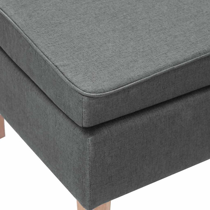 Poggiapiedi con Gambe in Legno Grigio Scuro in Tessuto 329426