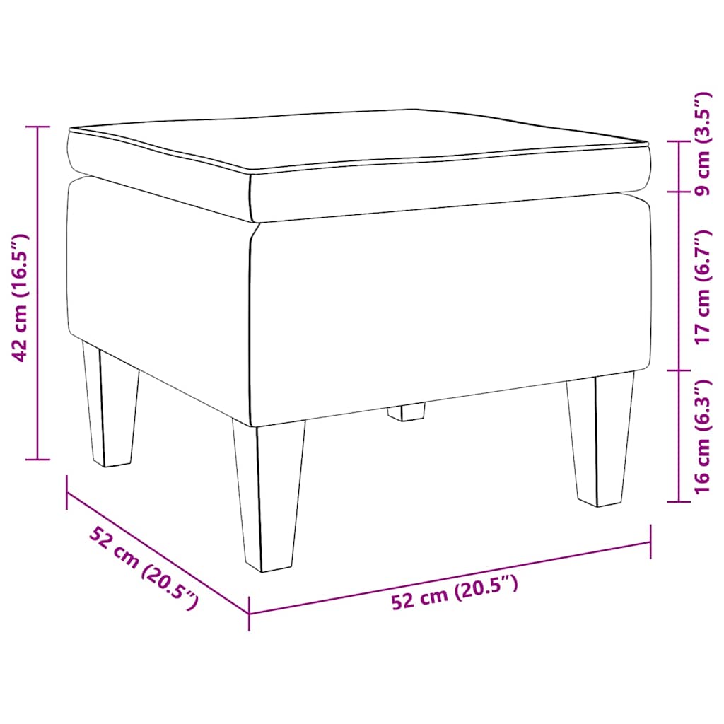 Poggiapiedi con Gambe in Legno Grigio Scuro in Tessuto 329426