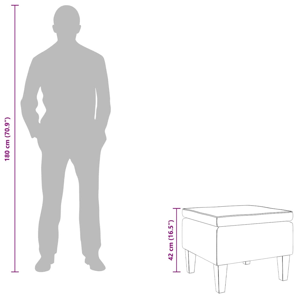 Poggiapiedi con Gambe in Legno Grigio Scuro in Tessuto 329426