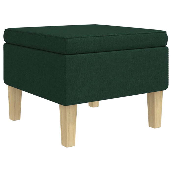 Poggiapiedi con Gambe in Legno Verde Scuro in Tessuto 329431