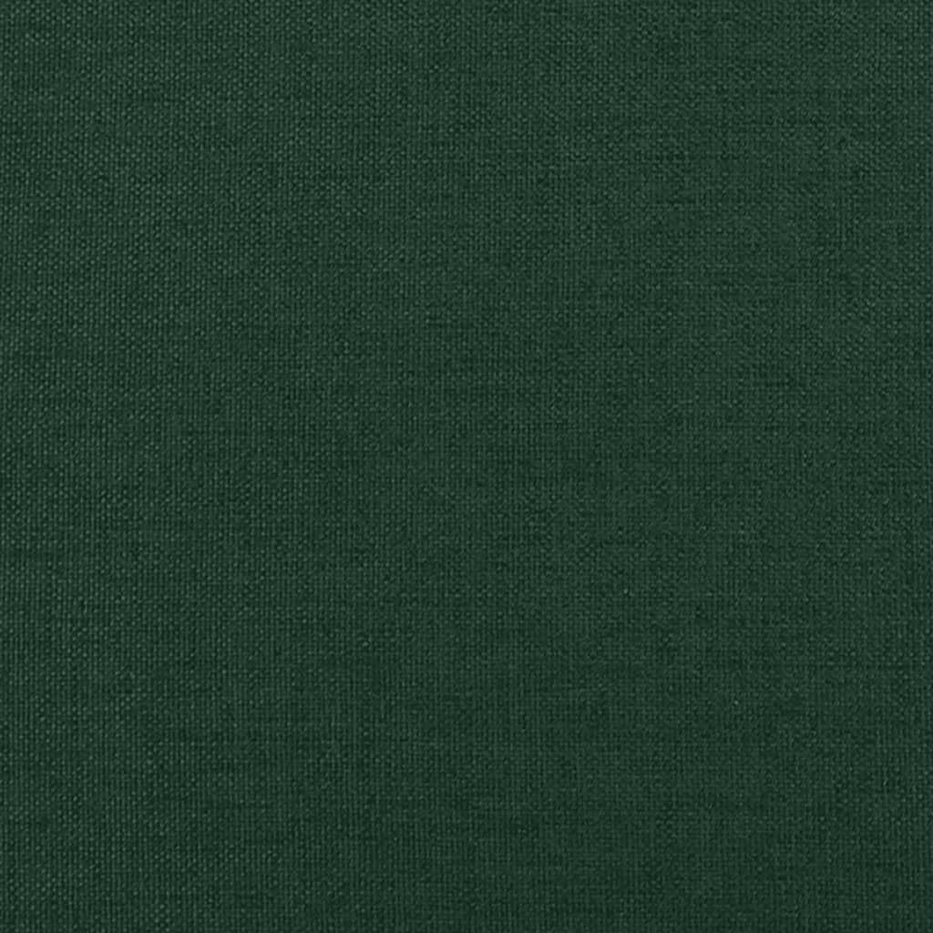 Poggiapiedi con Gambe in Legno Verde Scuro in Tessuto