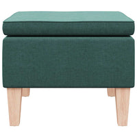 Poggiapiedi con Gambe in Legno Verde Scuro in Tessuto 329431