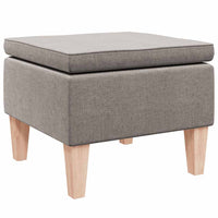 Poggiapiedi con Gambe in Legno Tortora in Tessuto 329433