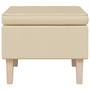 Poggiapiedi con Gambe in Legno Crema in Tessuto cod mxl 53326