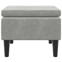 Sgabello con Gambe in Legno Grigio Chiaro Velluto 329436