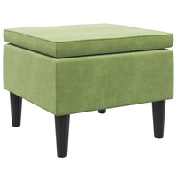 Poggiapiedi con Gambe in Legno Verde Chiaro in Velluto 329439