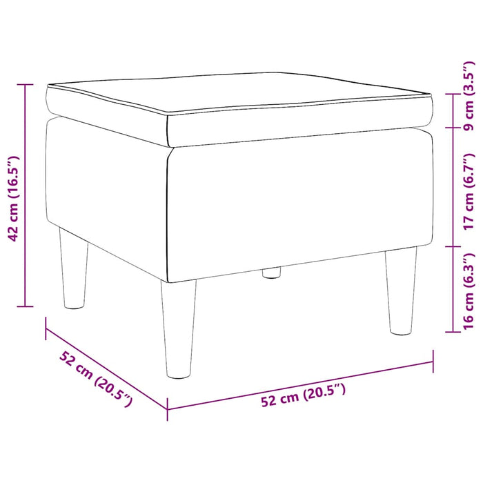 Poggiapiedi con Gambe in Legno Rosso Vino in Velluto 329441
