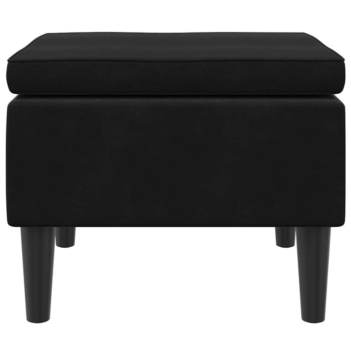 Poggiapiedi con Gambe in Legno Nero in Velluto 329442