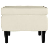 Poggiapiedi con Gambe in Legno Crema in Velluto cod mxl 53313