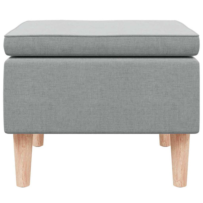Poggiapiedi con Gambe in Legno Grigio Chiaro in Tessuto 329446