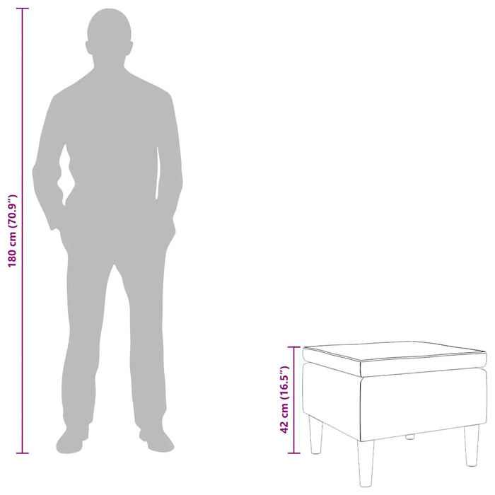 Poggiapiedi con Gambe in Legno Grigio Chiaro in Tessuto 329446