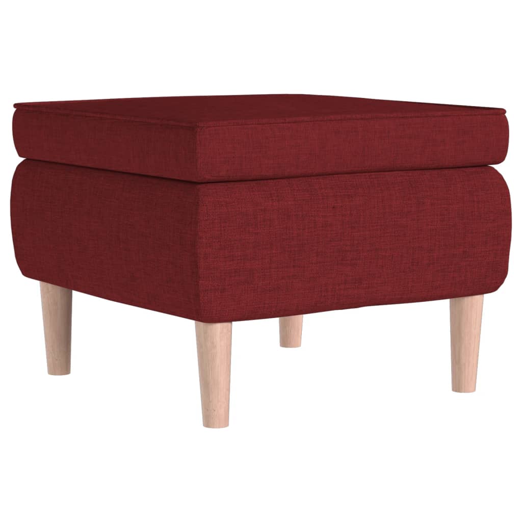 Poggiapiedi con Gambe in Legno Rosso Vino in Tessuto cod mxl 46505