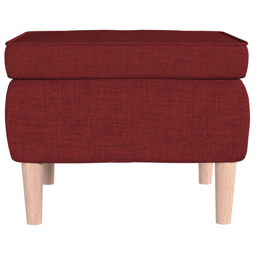 Poggiapiedi con Gambe in Legno Rosso Vino in Tessuto cod mxl 46505