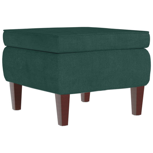 Poggiapiedi con Gambe in Legno Verde Scuro in Velluto 329459