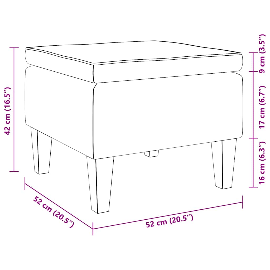 Poggiapiedi con Gambe in Legno Verde Scuro in Velluto 329459