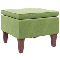 Poggiapiedi con Gambe in Legno Verde Chiaro in Velluto 329460