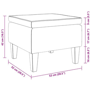 Poggiapiedi con Gambe in Legno Verde Chiaro in Velluto 329460