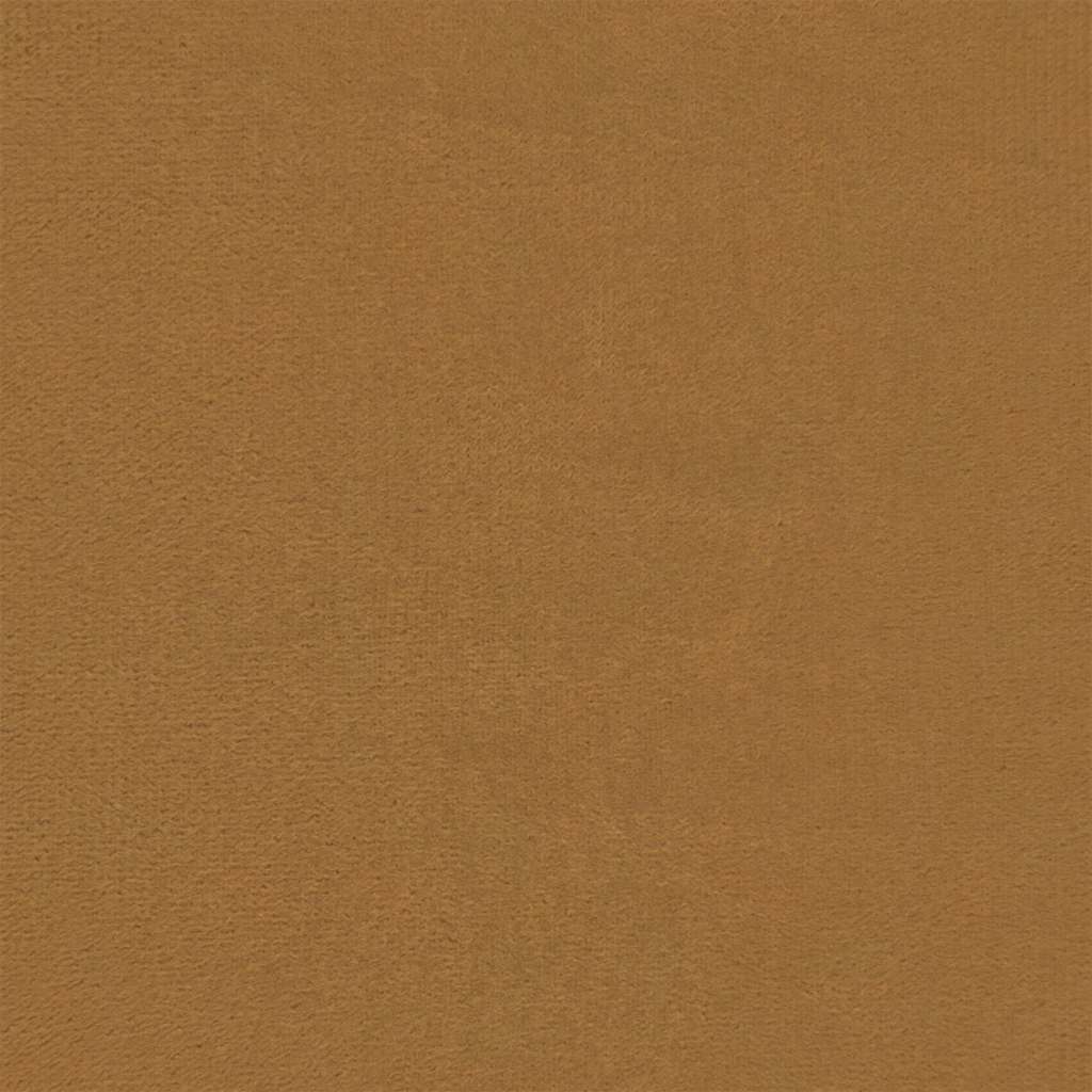 Poggiapiedi con Gambe in Legno Marrone in Velluto 329465