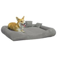 Cuccia per Cani con Cuscini Grigio 115x100x20 cm Tessuto Oxford 171193
