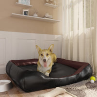 Cuccia per Cani Nera e Marrone 105x80x25 cm in Similpelle 171242