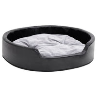 Lettino per Cani Nero e Grigio 79x70x19 cm Peluche e Similpelle 171254