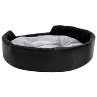 Lettino per Cani Nero e Grigio 90x79x20 cm Peluche e Similpelle 171255