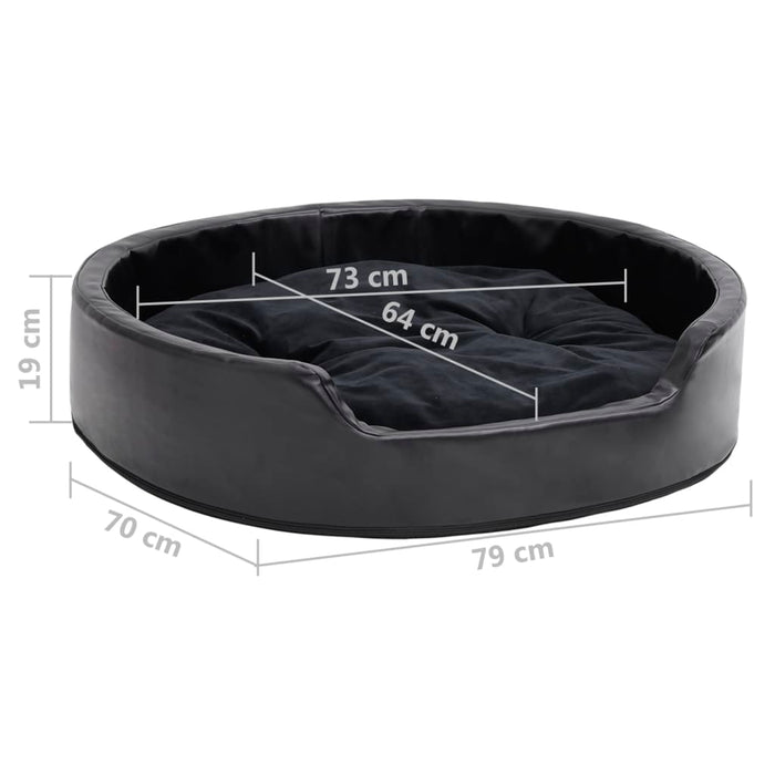 Cuccia per cani 79 x 70 x 19 cm Peluche e similpelle nera 02_0043215
