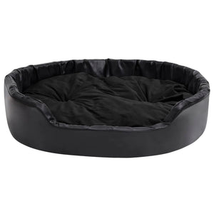 Lettino per Cani Nero 99x89x21 cm in Peluche e Similpelle 171264
