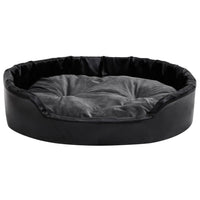 Lettino per Cani Nero e Grigio 90x79x20 cm Peluche e Similpelle cod mxl 40800