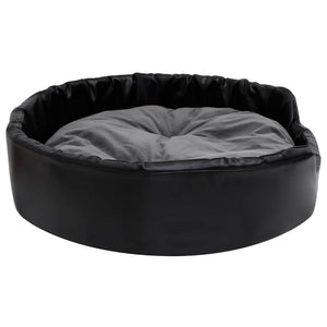 Lettino per Cani Nero e Grigio 90x79x20 cm Peluche e Similpelle cod mxl 40800