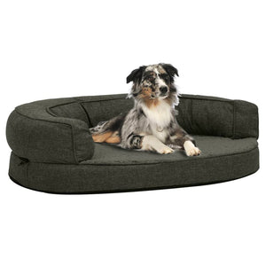 Materasso Ergonomico per Cani 75x53 cm Pile Lino Grigio Scuro 171293