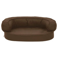 Materasso Ergonomico per Cani 60x42 cm Effetto Lino Marrone 171301