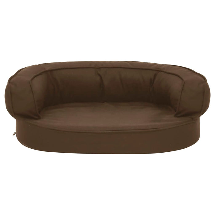 Materasso Ergonomico per Cani 60x42 cm Effetto Lino Marrone 171301