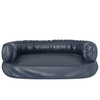 Cuccia per cani divano letto comodo ergonomico in schiuma scura 75 x 53 cm Ecopelle Blu 02_0043146