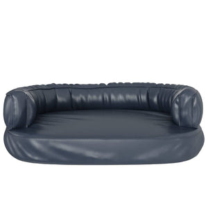 Cuccia per cani divano letto comodo ergonomico in schiuma scura 75 x 53 cm Ecopelle Blu 02_0043146