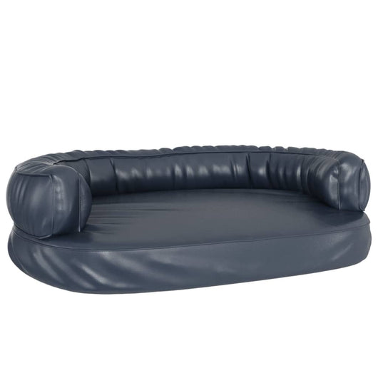 Letto Cani Ergonomico Gommapiuma Blu Scuro 88x65 cm Similpelle 171315