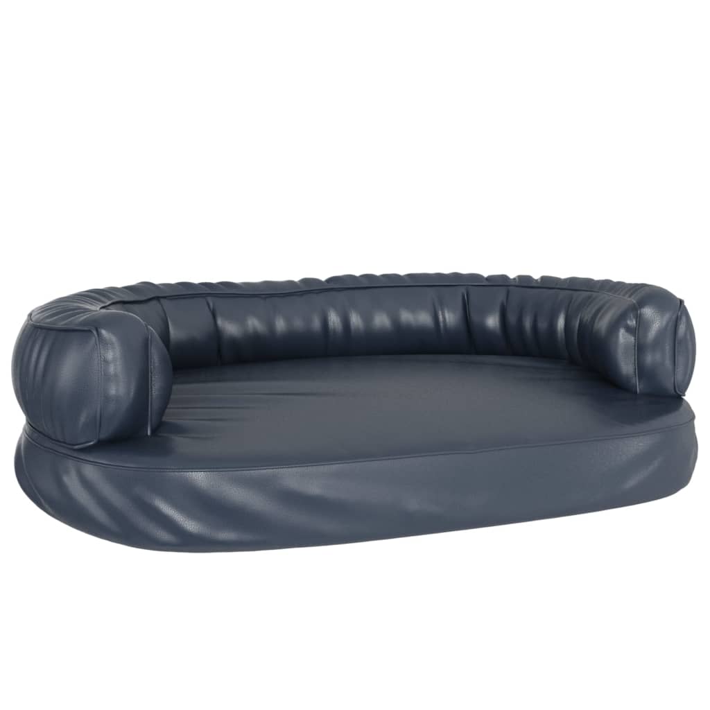 Cuccia per cani divano letto comodo ergonomico in schiuma scura 88 x 65 cm Ecopelle Blu 02_0043148