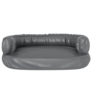 Letto Cani Ergonomico Gommapiuma Grigio 60x42 cm in Similpelle 171316