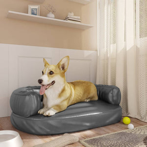 Letto Cani Ergonomico Gommapiuma Grigio 60x42 cm in Similpelle 171316