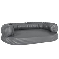 Letto per Cani Ergonomico Gommapiuma Grigio 75x53 cm Similpelle 171317