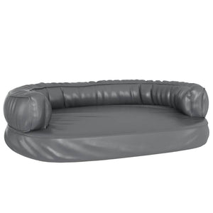 Letto per Cani Ergonomico Gommapiuma Grigio 75x53 cm Similpelle 171317