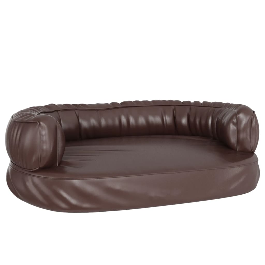 Letto Cani Ergonomico Gommapiuma Marrone 60x42 cm in Similpelle 171319