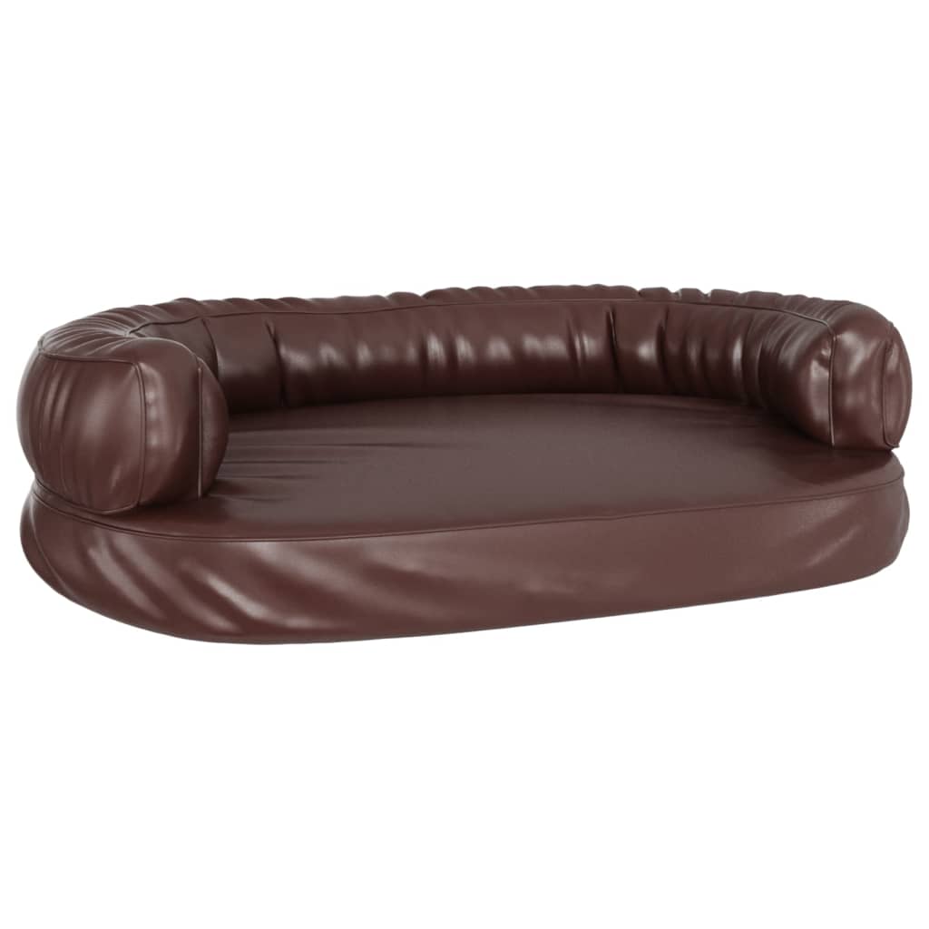 Letto per Cani Ergonomica Gommapiuma Marrone 75x53cm Similpelle 171320